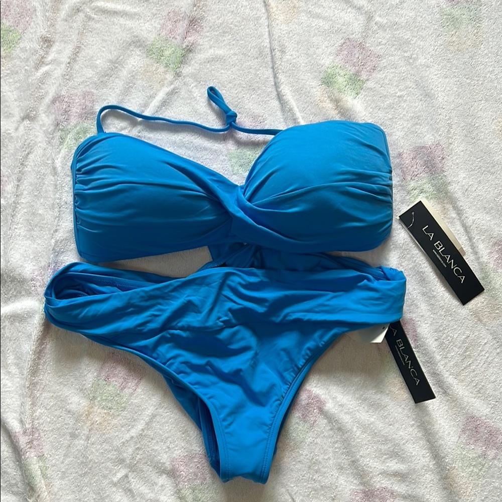 La Blanca Women's Blue Bikini Set size 14 NWT